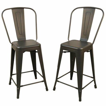 CAROLINA COTTAGE 24 in. Adeline Counter Stool, Rustic Pewter TH1001-24F RPW